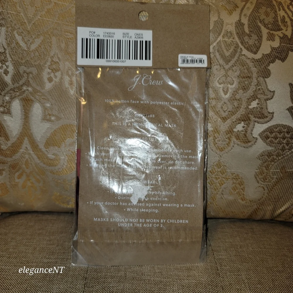 J.Crew Fabric Face Masks Three-Pack - Neutral Tones NWT